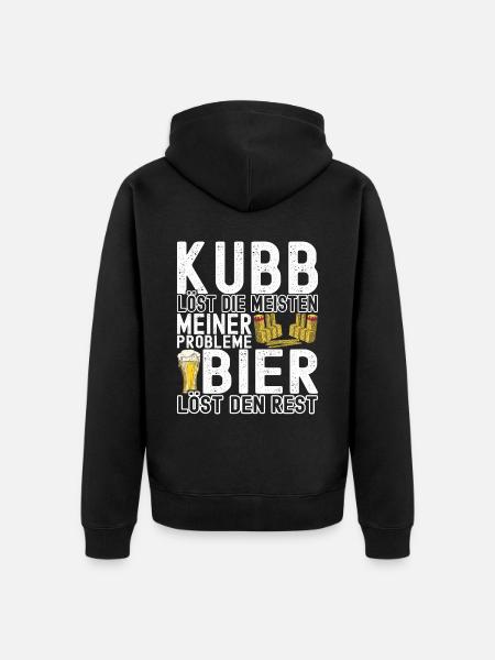 Kubb Wikinger Schach - Unisex Premium Bio Zip Hoodie - Schwarz