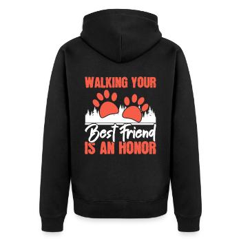 Gehen Sie Ihren besten Freund ist eine Ehre Cardio Fitness - Unisex Premium Bio Zip Hoodie - Schwarz - Hinten - Nico (187cm)