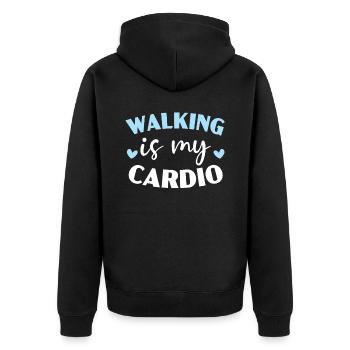 Walking Is My Cardio Walker Exercise Fitness - Unisex Premium Organic Zip Hoodie - black - Back - Nico (187cm)