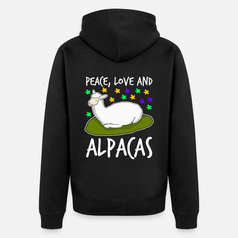 Alpaga Alpagas - Veste à capuche bio Premium Unisexe - noir
