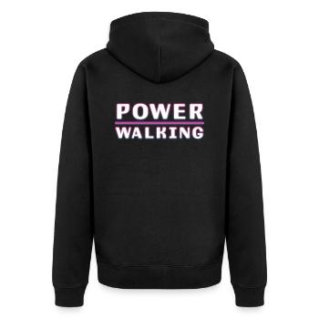 Power Walking Walker Cardio Exercise Fitness - Unisex Premium Organic Zip Hoodie - black - Back - Nico (187cm)