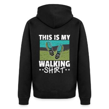 Walker Cardio Übung Fitness Dies ist mein Gehen - Unisex Premium Bio Zip Hoodie - Schwarz - Hinten - Nico (187cm)