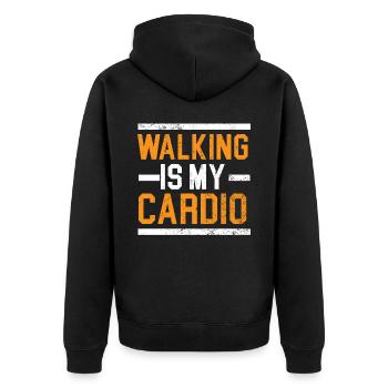 Walking Is My Cardio Walker Exercise Fitness - Unisex Premium Organic Zip Hoodie - black - Back - Nico (187cm)