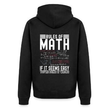 Professeur de mathématiques Mathématiques - Veste à capuche bio Premium Unisexe - noir - Dos - Nico (187cm)