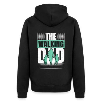 The Walking Dad Walker Cardio Exercise Fathers Day - Unisex Premium Organic Zip Hoodie - black - Back - Nico (187cm)