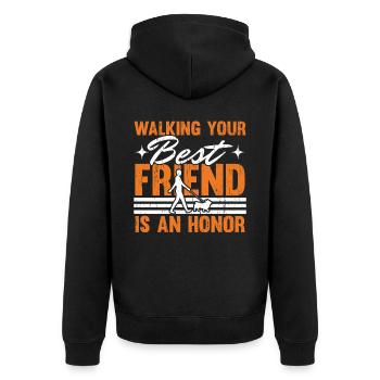 Gehen Sie Ihren besten Freund ist eine Ehre Cardio Fitness - Unisex Premium Bio Zip Hoodie - Schwarz - Hinten - Nico (187cm)