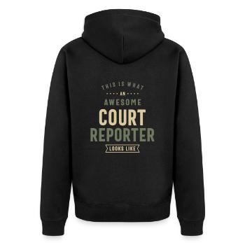 Drôle génial Court Reporter Occupation - Veste à capuche bio Premium Unisexe - noir - Dos - Nico (187cm)