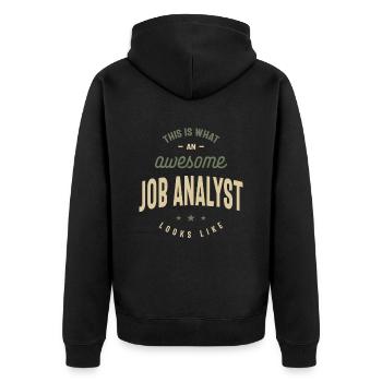 Drôle génial Job Analyst Job Occupation - Veste à capuche bio Premium Unisexe - noir - Dos - Nico (187cm)
