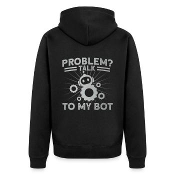 Roboter Robotik Ingenieur Kostüm Roboter - Unisex Premium Bio Zip Hoodie - Schwarz - Hinten - Nico (187cm)