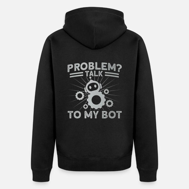 Robot Robotics Engineer Costume Robot - Unisex Premium Organic Zip Hoodie - black