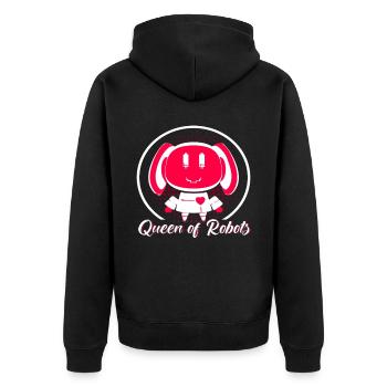 Roboter Robotik Ingenieur Kostüm Roboter - Unisex Premium Bio Zip Hoodie - Schwarz - Hinten - Nico (187cm)