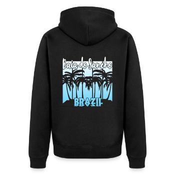 Baia do Sancho - Brazil - Unisex Premium Organic Zip Hoodie - black - Back - Nico (187cm)