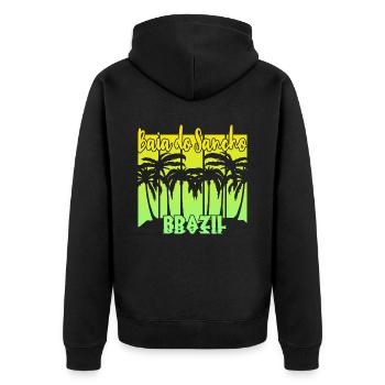 Baia do Sancho - Brazil - Unisex Premium Organic Zip Hoodie - black - Back - Nico (187cm)