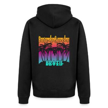 Baia do Sancho - Brazil - Unisex Premium Organic Zip Hoodie - black - Back - Nico (187cm)