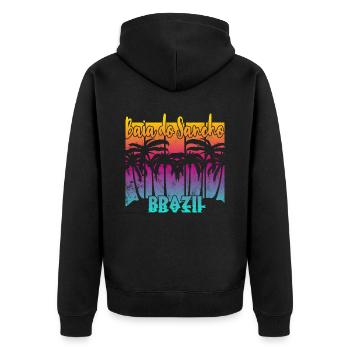 Baia do Sancho - Brazil - Unisex Premium Organic Zip Hoodie - black - Back - Nico (187cm)