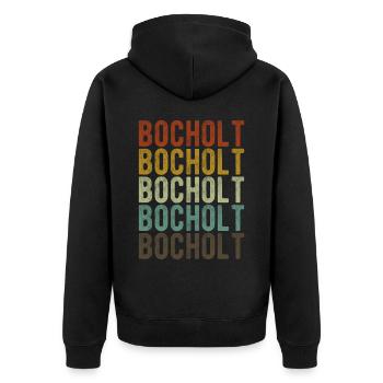 Bocholt Stadt Retro Vintage - Unisex Premium Bio Zip Hoodie - Schwarz - Hinten - Nico (187cm)