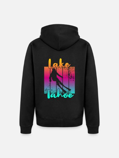 Lake Tahoe - Unisex Premium Organic Zip Hoodie - black