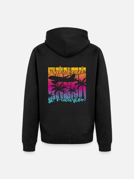 Maho Beach St. Maarten - Unisex Premium Organic Zip Hoodie - black