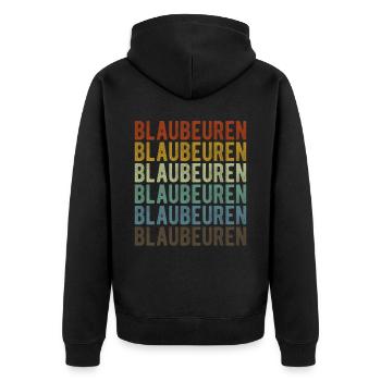 Blaubeuren Stadt Retro Vintage - Veste à capuche bio Premium Unisexe - noir - Dos - Nico (187cm)