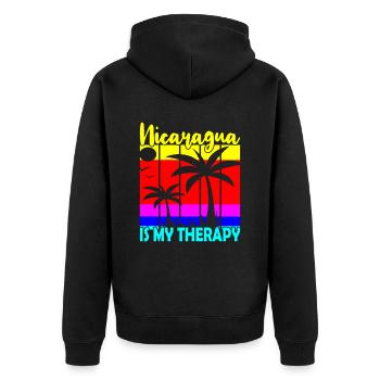 Nicaragua Is My Therapy - Unisex Premium Organic Zip Hoodie - black - Back - Nico (187cm)