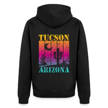 Tucson, Arizona - Veste à capuche bio Premium Unisexe - noir - Dos - Nico (187cm)