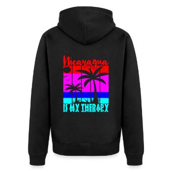 Nicaragua Is My Therapy - Unisex Premium Organic Zip Hoodie - black - Back - Nico (187cm)