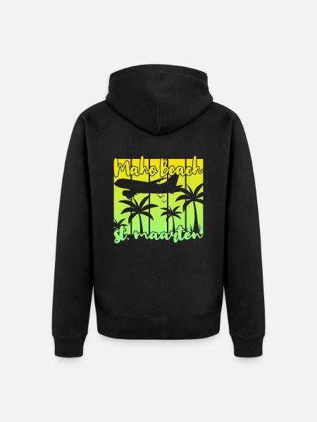 Maho Beach St. Maarten - Unisex Premium Organic Zip Hoodie - black