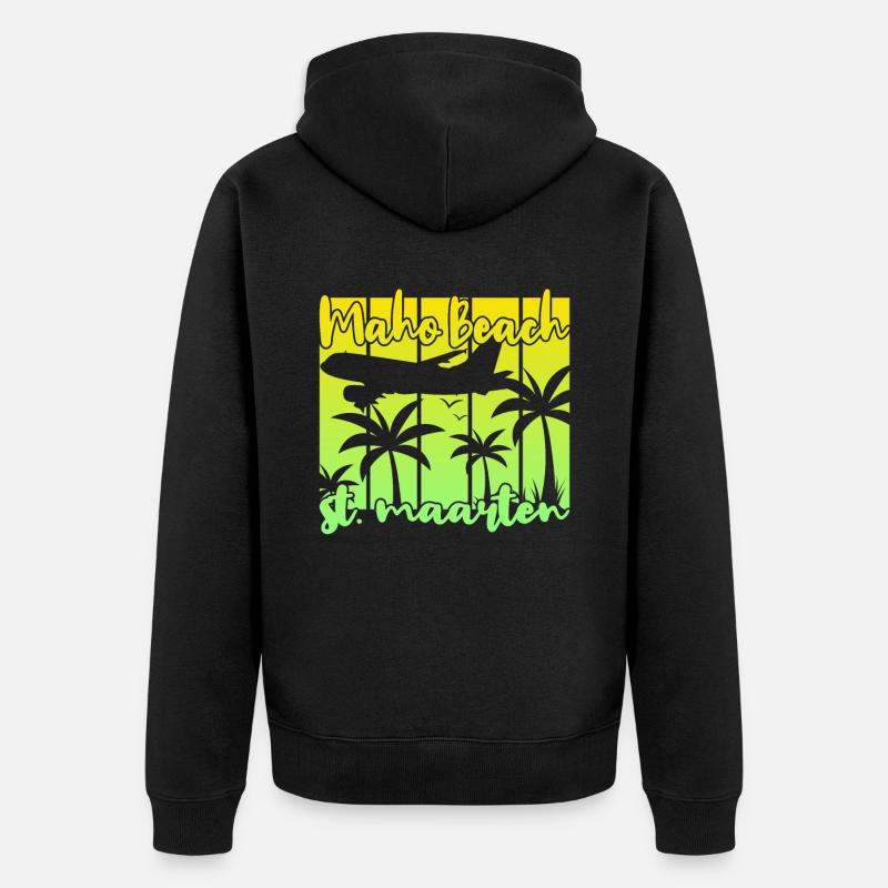 Maho Beach St. Maarten - Veste à capuche bio Premium Unisexe - noir