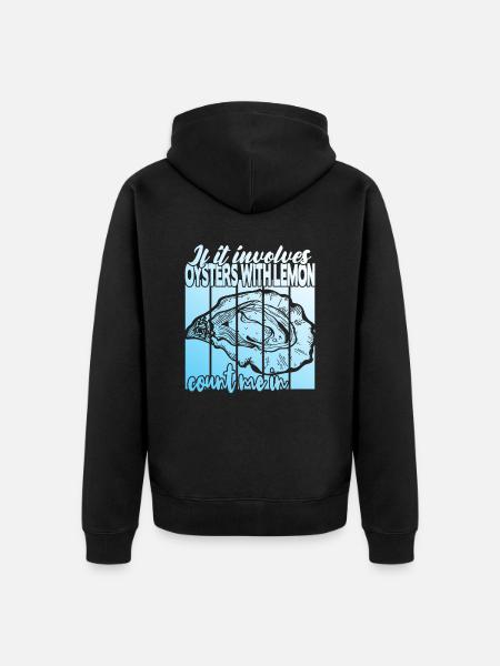 Austern mit Zitrone - Unisex Premium Bio Zip Hoodie - Schwarz