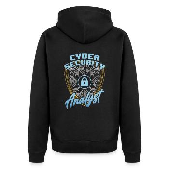 Analyst Für Cybersicherheit Cybersecurity Hacker - Unisex Premium Bio Zip Hoodie - Schwarz - Hinten - Nico (187cm)