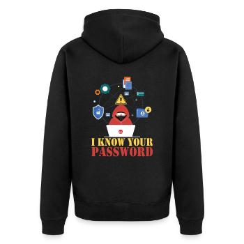 Je connais votre mot de passe Hacker Cybersécurité Hack - Veste à capuche bio Premium Unisexe - noir - Dos - Nico (187cm)