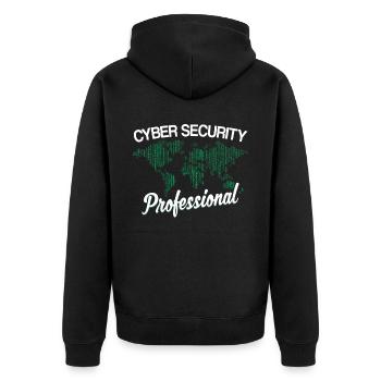 Cybersecurity Specialist Hacker Cybersecurity - Unisex Premium Organic Zip Hoodie - black - Back - Nico (187cm)