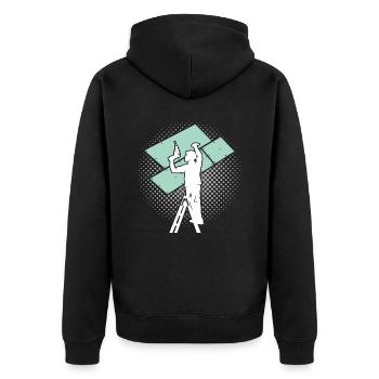 Drywall Drywall Drywall Installer - Unisex Premium Organic Zip Hoodie - black - Back - Nico (187cm)