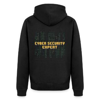 Cybersecurity Expert Hacker Cybersecurity - Unisex Premium Organic Zip Hoodie - black - Back - Nico (187cm)