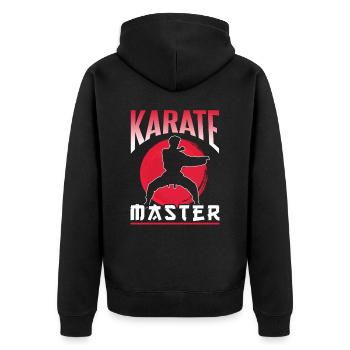 Karate Master Martial Arts Martial Arts Fighter - Unisex Premium Organic Zip Hoodie - black - Back - Nico (187cm)