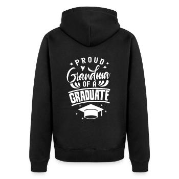 Stolze Großmutter Eines Absolventen Absolvent - Unisex Premium Bio Zip Hoodie - Schwarz - Hinten - Nico (187cm)