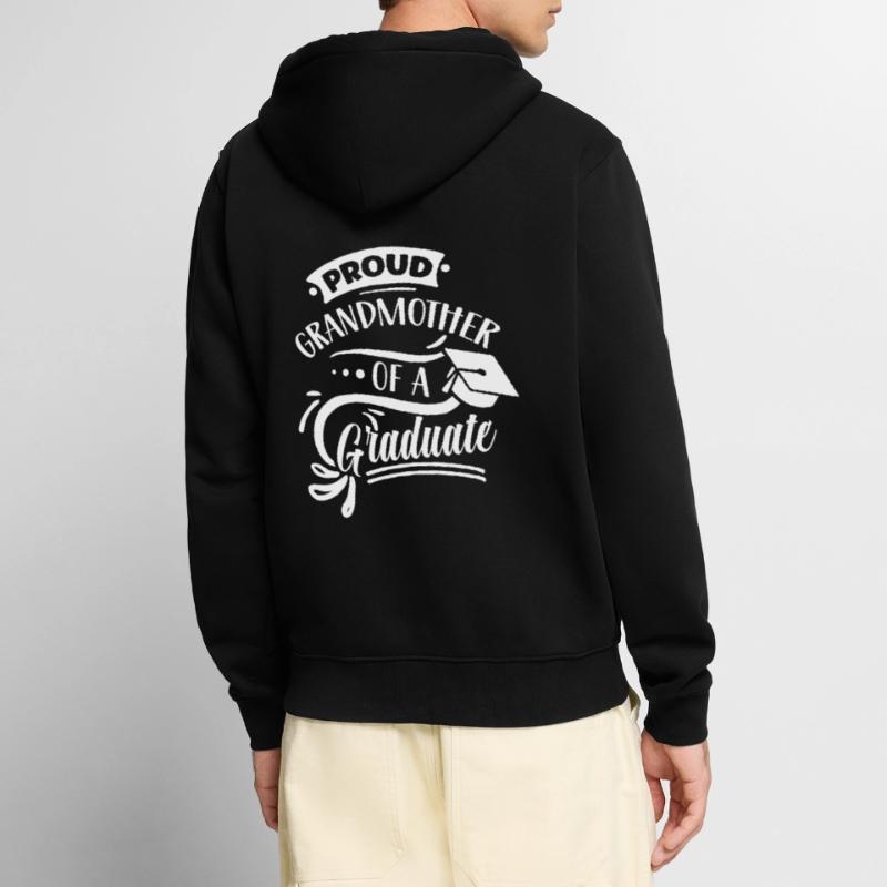 Stolze Großmutter Eines Absolventen Absolvent Unisex Premium Bio Zip Hoodie