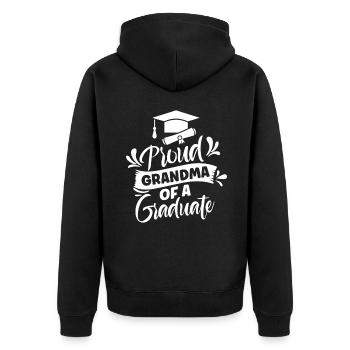 Stolze Großmutter Eines Absolventen Absolvent - Unisex Premium Bio Zip Hoodie - Schwarz - Hinten - Nico (187cm)