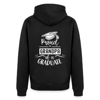 Stolzer Großvater Eines Absolventen Absolvent - Unisex Premium Bio Zip Hoodie - Schwarz - Hinten - Nico (187cm)