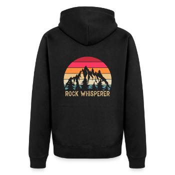 Stone Whisperer Geologist Geology Geology Student - Unisex Premium Organic Zip Hoodie - black - Back - Nico (187cm)