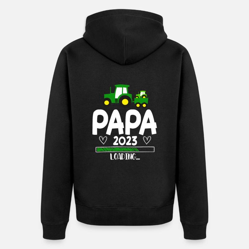 Papa 2023 Loading - Unisex Premium Bio Zip Hoodie - Schwarz