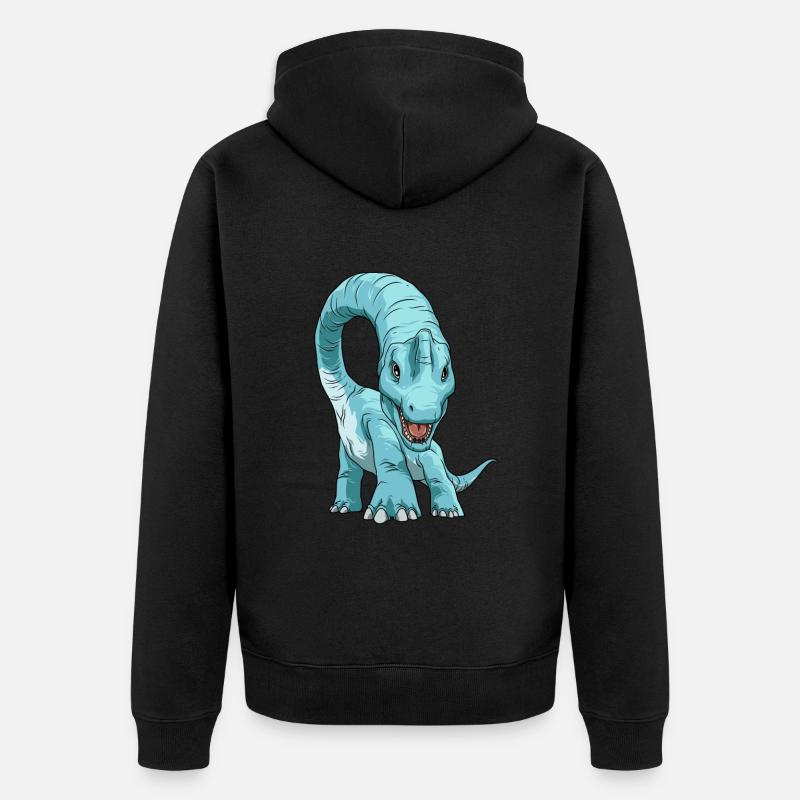 Brachiosaurus Dinosaurier Face to Face - Unisex Premium Bio Zip Hoodie - Schwarz