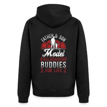 Freight Diesel Train Driver - Unisex Premium Organic Zip Hoodie - black - Back - Nico (187cm)