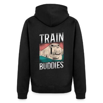 Conducteur de train diesel de marchandises - Veste à capuche bio Premium Unisexe - noir - Dos - Nico (187cm)