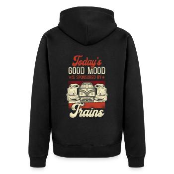 Conducteur de train diesel de marchandises - Veste à capuche bio Premium Unisexe - noir - Dos - Nico (187cm)