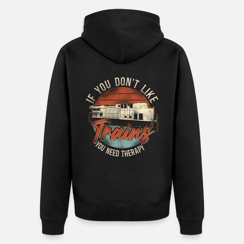 Freight Diesel Train Driver - Unisex Premium Organic Zip Hoodie - black