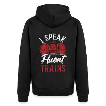 Conducteur de train diesel de marchandises - Veste à capuche bio Premium Unisexe - noir - Dos - Nico (187cm)