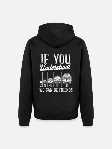 Freight Diesel Train Driver - Unisex Premium Organic Zip Hoodie - black