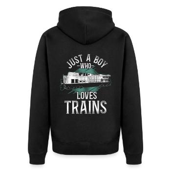 Conducteur de train diesel de marchandises - Veste à capuche bio Premium Unisexe - noir - Dos - Nico (187cm)
