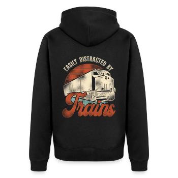 Conducteur de train diesel de marchandises - Veste à capuche bio Premium Unisexe - noir - Dos - Nico (187cm)